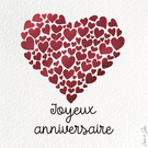 Cœurs entremêlés pour un anniversaire amoureux